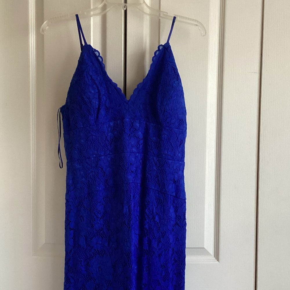 Vibrant Blue Lace Maxi Dress